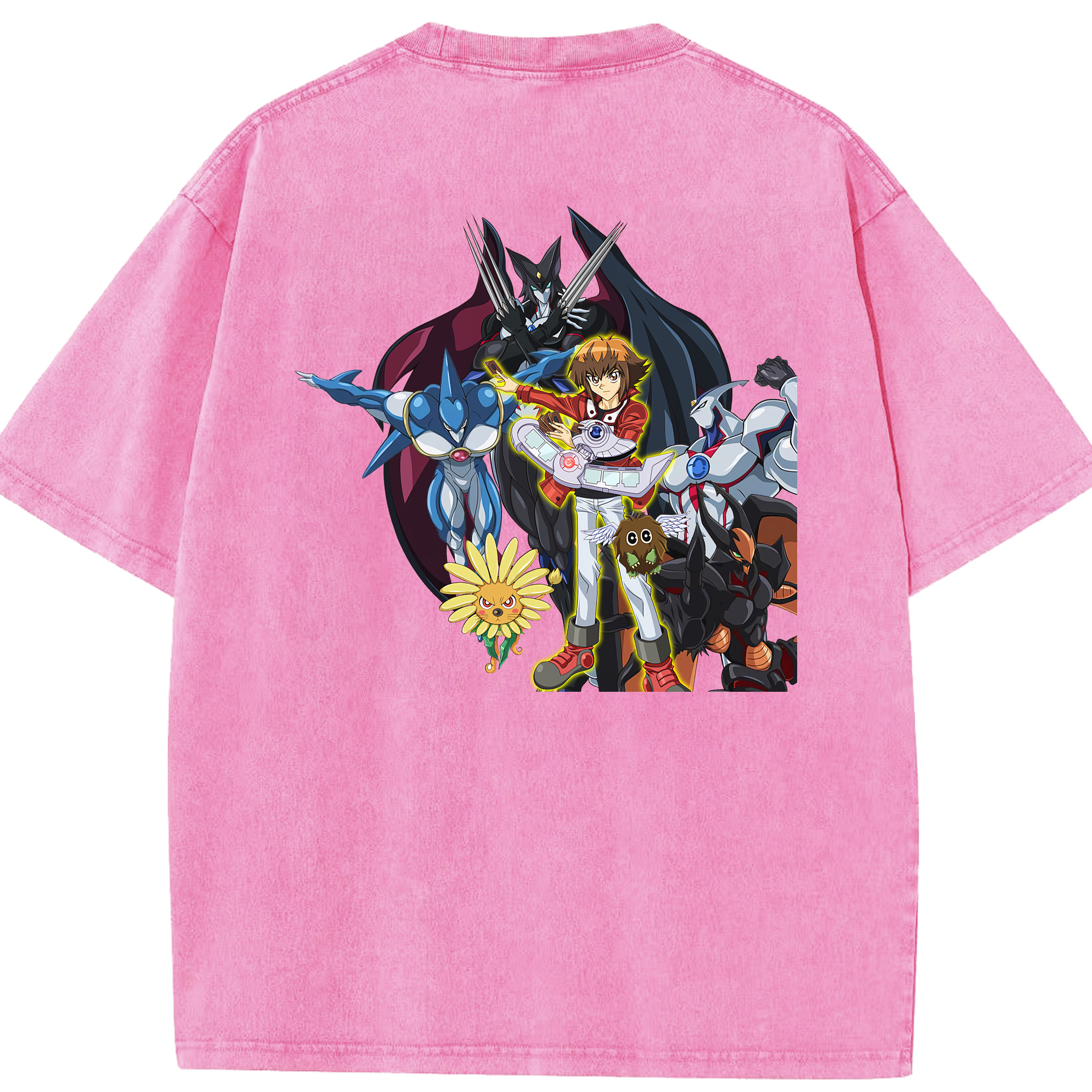 （画像用） 遊☆戯☆王 Yu-Gi-Oh! 綿100% ヴィンテージ風 半袖Tシャツ（背面プリント）